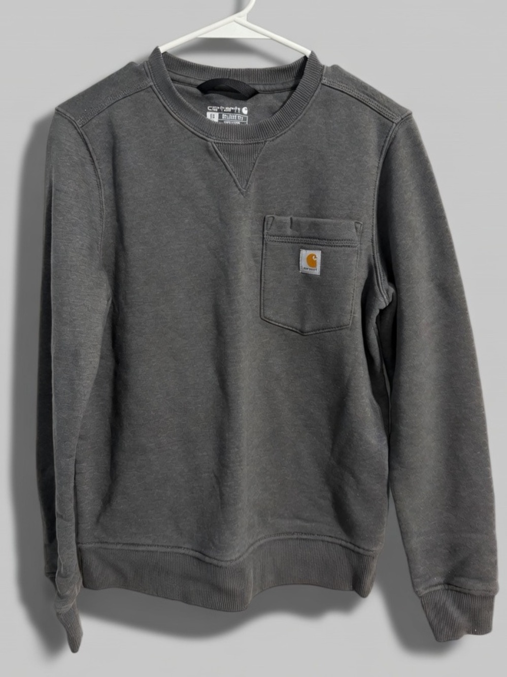 Carhartt Women’s Charcoal Crewneck Sweatshirt with Pocket